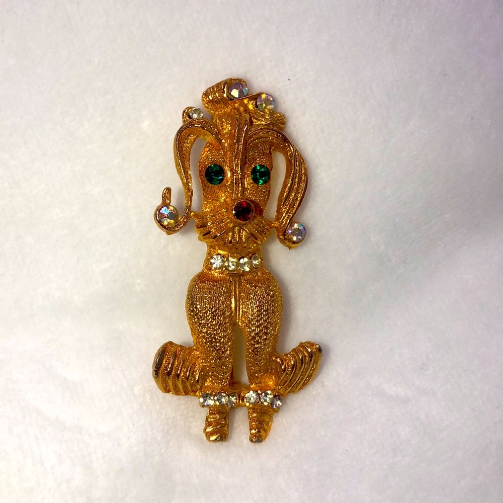 Christmas Poodle Brooch